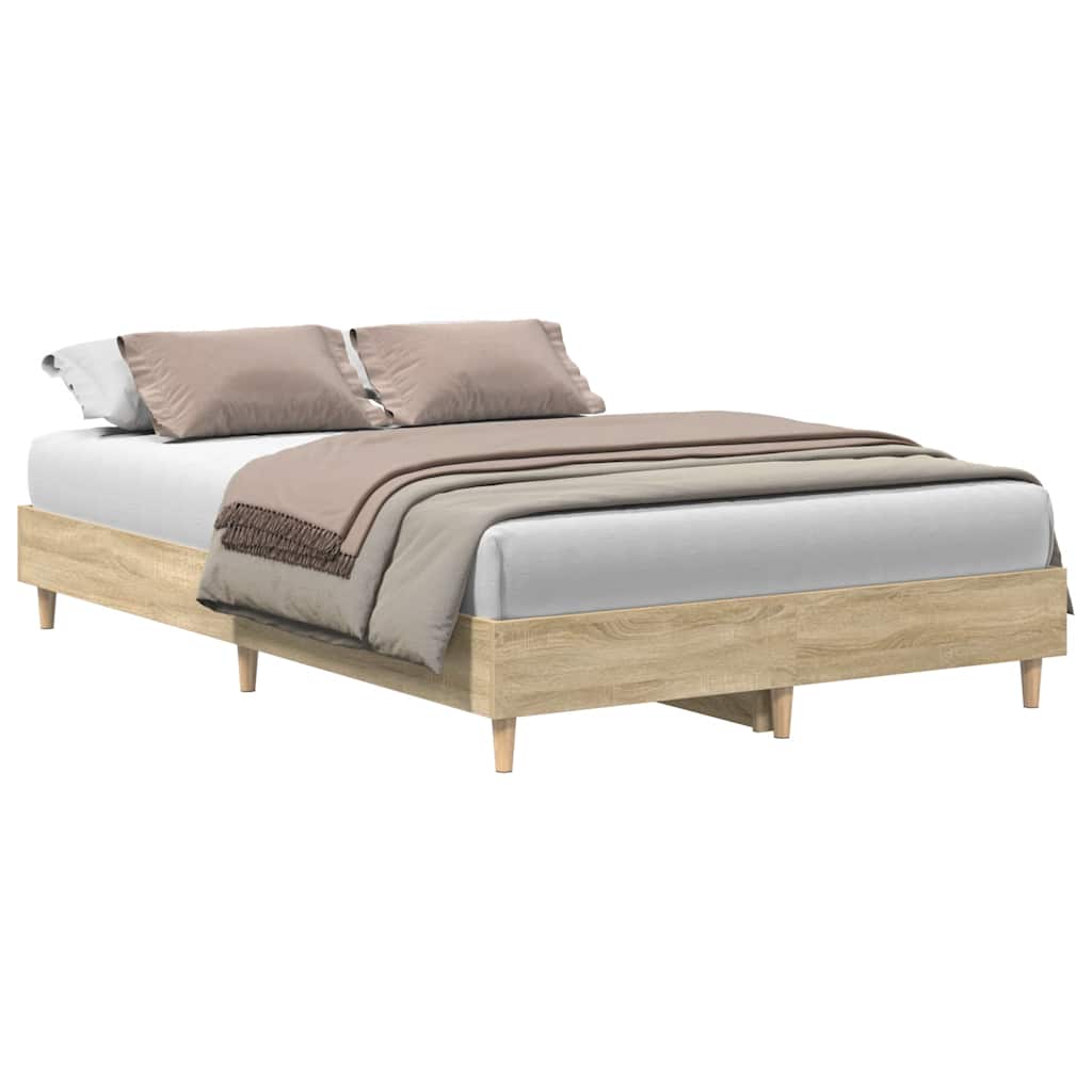 Bed Frame No Mattress Sonoma Oak 120x200 cm Engineered Wood
