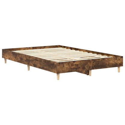 Bed Frame No Mattress Smoked Oak 120x200 cm Engineered Wood