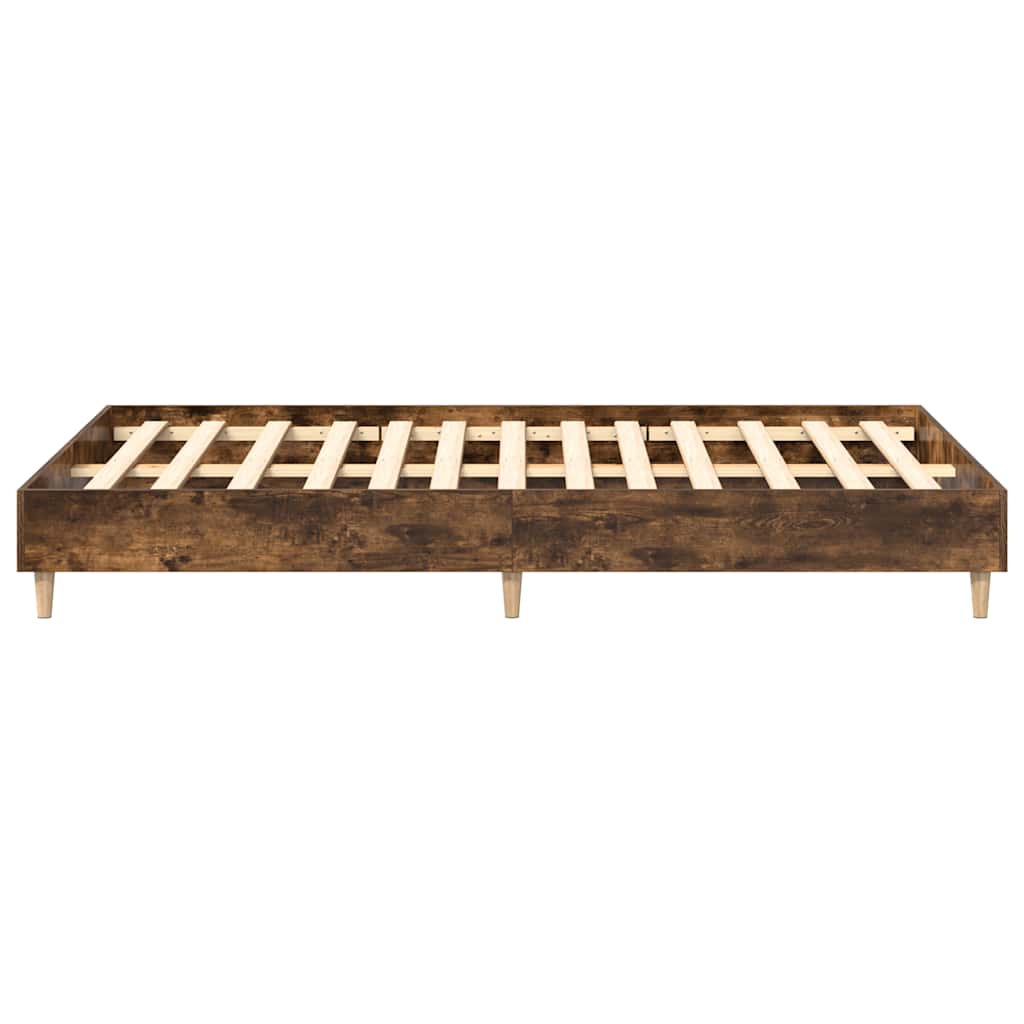 Bed Frame No Mattress Smoked Oak 120x200 cm Engineered Wood