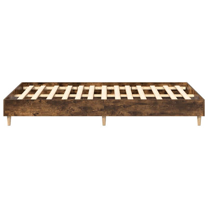 Bed Frame No Mattress Smoked Oak 120x200 cm Engineered Wood