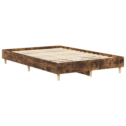 Bed Frame No Mattress Smoked Oak 120x200 cm Engineered Wood