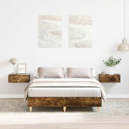Bed Frame No Mattress Smoked Oak 120x200 cm Engineered Wood