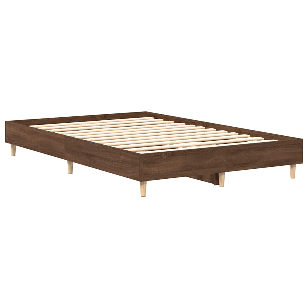 Bed Frame No Mattress Brown Oak 120x200 cm Engineered Wood