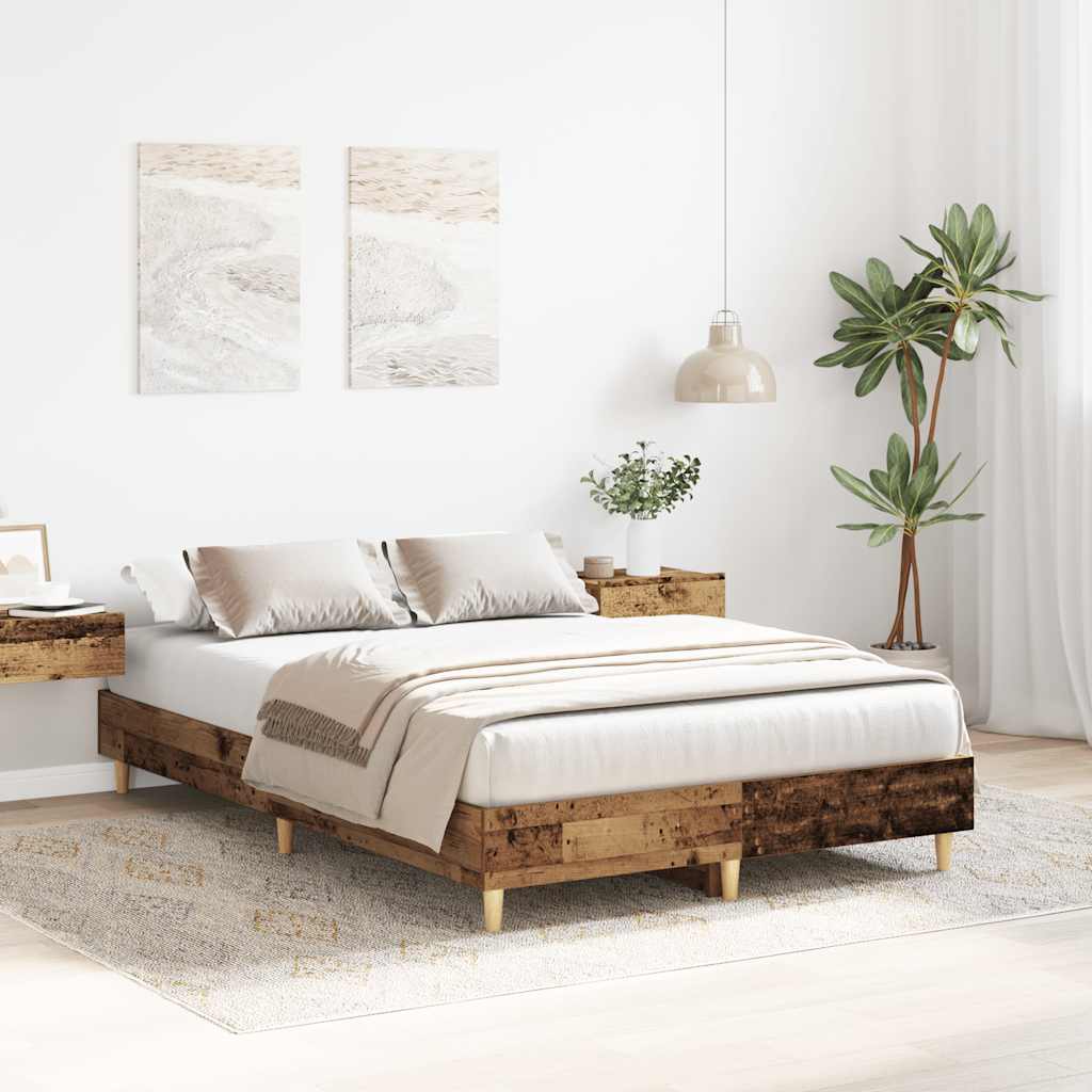 Bed Frame No Mattress Old Wood 120x200 cm Engineered Wood