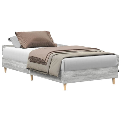 Bed Frame No Mattress Grey Sonoma 100x200 cm Engineered Wood