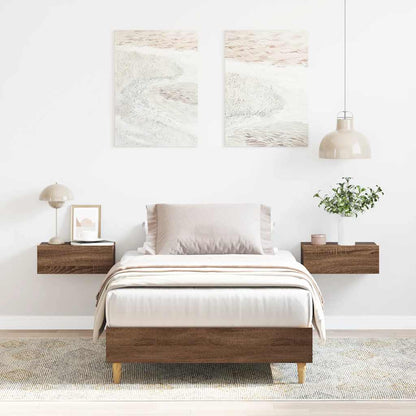 Bed Frame No Mattress Brown Oak 100x200 cm Engineered Wood