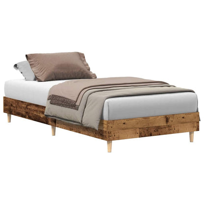 Bed Frame No Mattress Old Wood 100x200 cm Engineered Wood