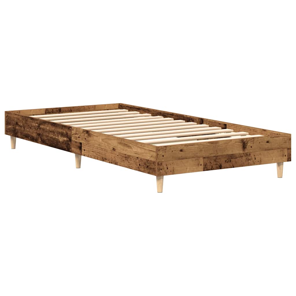 Bed Frame No Mattress Old Wood 100x200 cm Engineered Wood