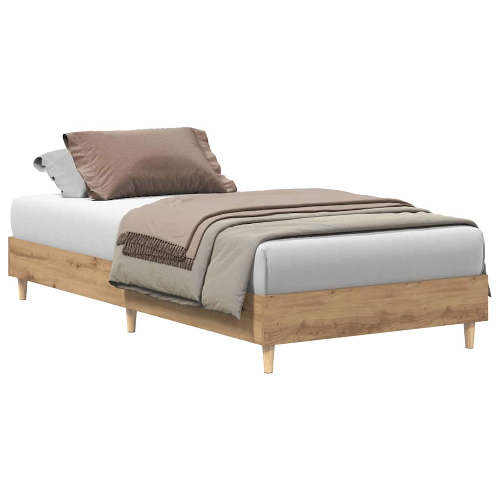Bed Frame No Mattress Artisan Oak 100x200 cm Engineered Wood