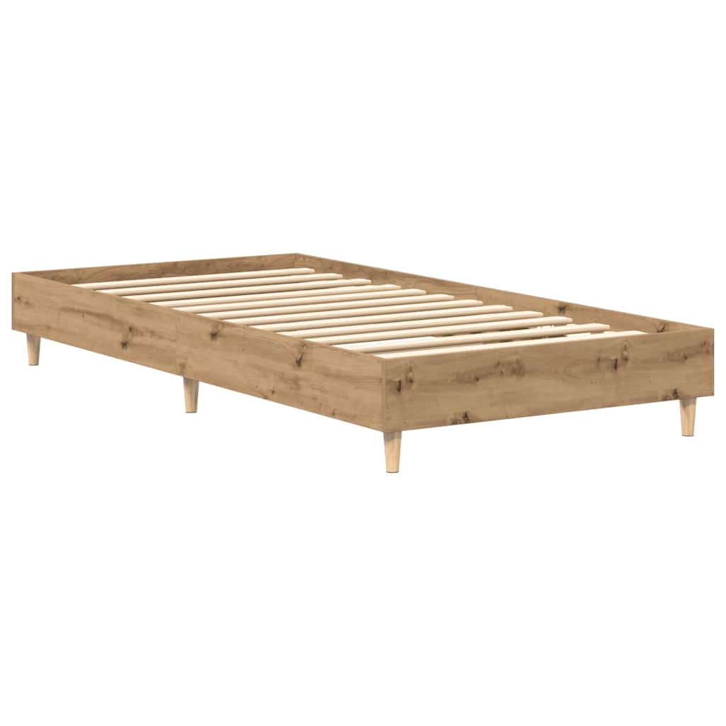 Bed Frame No Mattress Artisan Oak 100x200 cm Engineered Wood