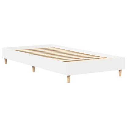 Bed Frame No Mattress White 90x200 cm Engineered Wood