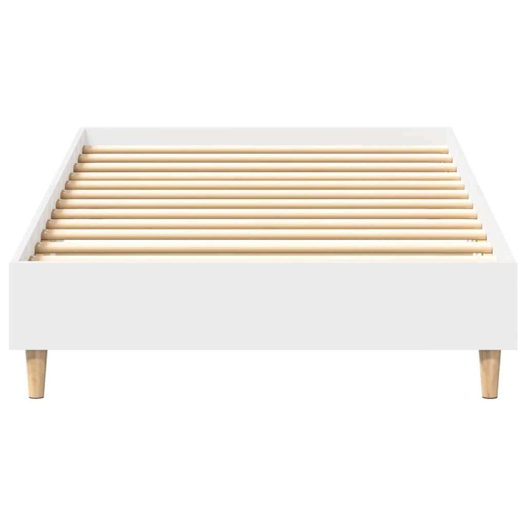 Bed Frame No Mattress White 90x200 cm Engineered Wood