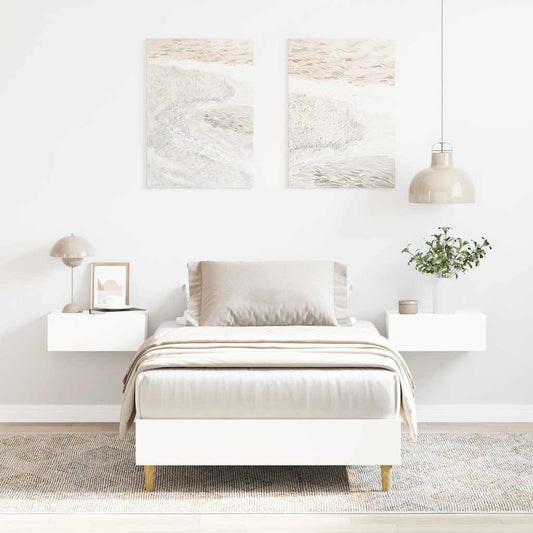 Bed Frame No Mattress White 90x200 cm Engineered Wood
