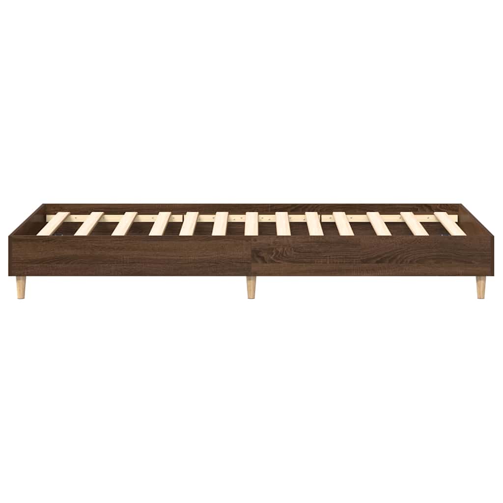 Bed Frame No Mattress Brown Oak 90x200 cm Engineered Wood