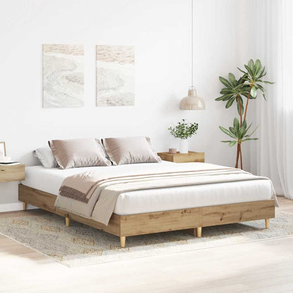 Bed Frame No Mattress Artisan Oak 90x200 cm Engineered Wood