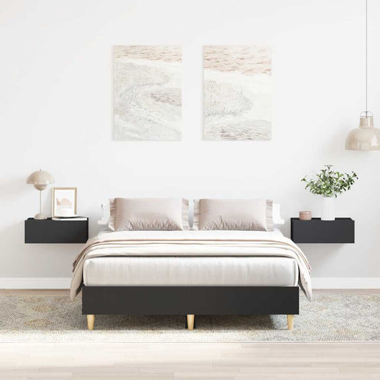 Bed Frame No Mattress Black 120x190 cm Engineered Wood