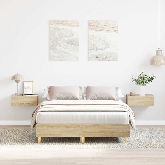 Bed Frame No Mattress Sonoma Oak 120x190 cm Engineered Wood