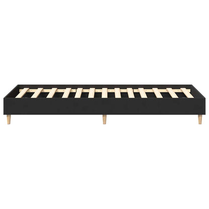 Bed Frame No Mattress Black 90x190 cm Single Engineered Wood