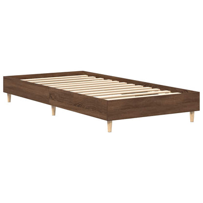 Bed Frame No Mattress Brown Oak 90x190 cm Single Engineered Wood