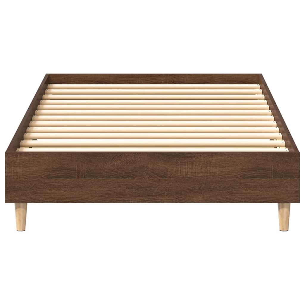 Bed Frame No Mattress Brown Oak 90x190 cm Single Engineered Wood