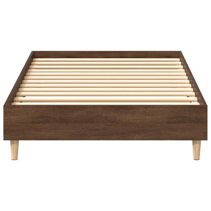 Bed Frame No Mattress Brown Oak 90x190 cm Single Engineered Wood