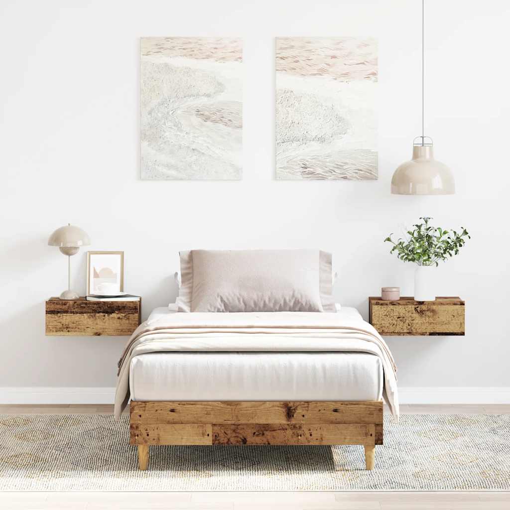 Bed Frame No Mattress Old Wood 90x190 cm Single Engineered Wood