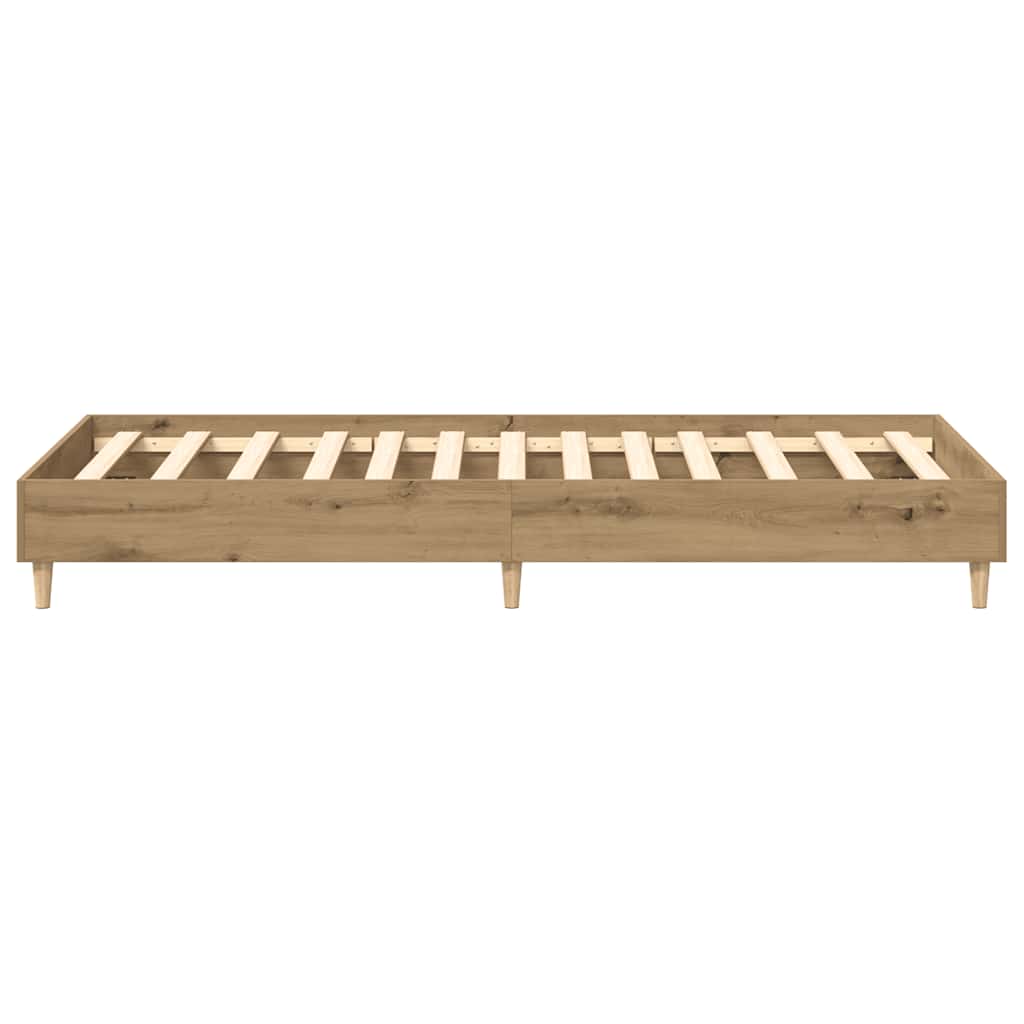 Bed Frame No Mattress Artisan Oak 90x190 cm Single Engineered Wood