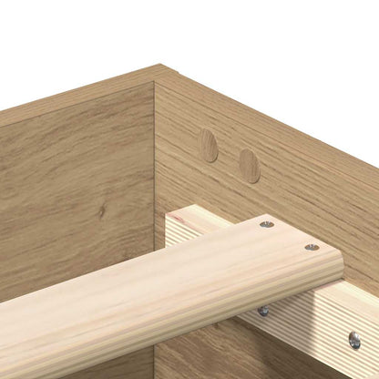Bed Frame No Mattress Artisan Oak 90x190 cm Single Engineered Wood