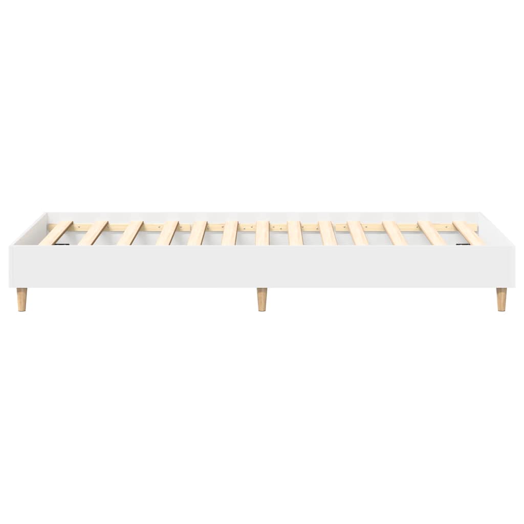 Bed Frame No Mattress White 75x190 cm Small Single Engineered Wood