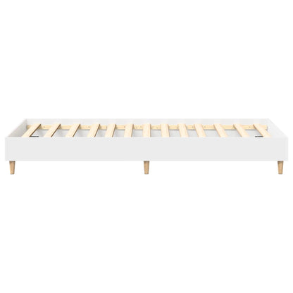 Bed Frame No Mattress White 75x190 cm Small Single Engineered Wood