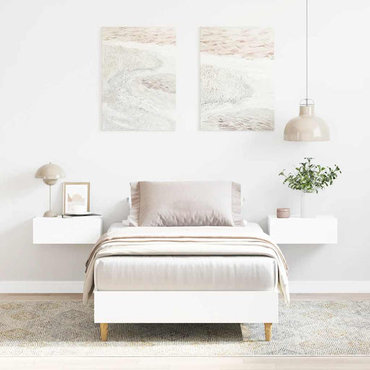 Bed Frame No Mattress White 75x190 cm Engineered Wood