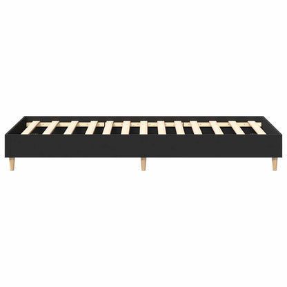 Bed Frame No Mattress Black 75x190 cm Small Single Engineered Wood