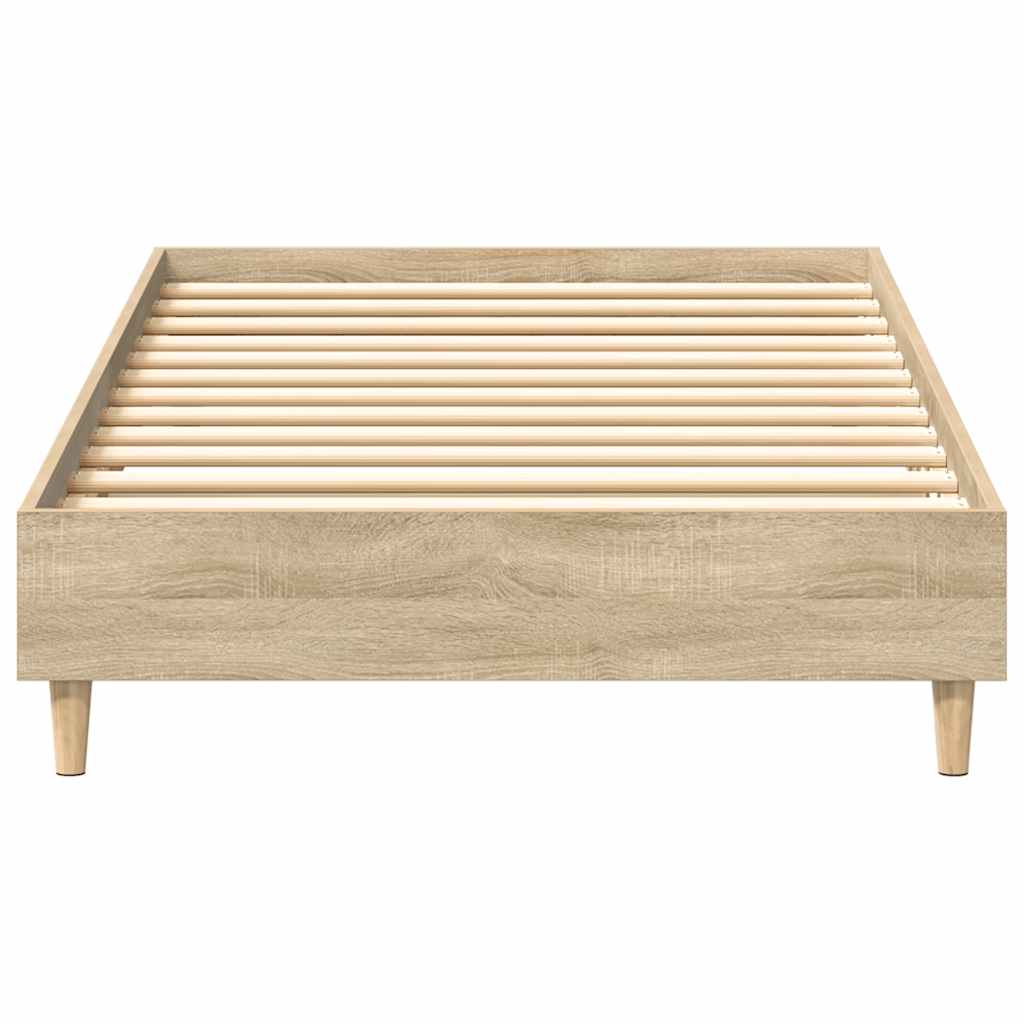 Bed Frame No Mattress Sonoma Oak 75x190 cm Small Single Engineered Wood