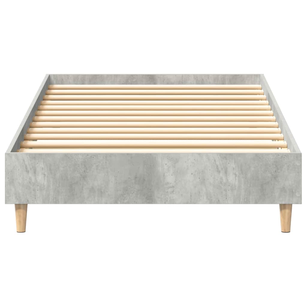 Bed Frame No Mattress Concrete Grey 75x190 cm Small Single Engineered Wood
