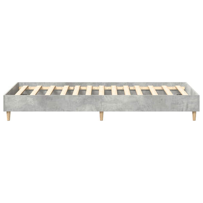 Bed Frame No Mattress Concrete Grey 75x190 cm Small Single Engineered Wood