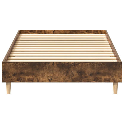 Bed Frame No Mattress Smoked Oak 75x190 cm Small Single Engineered Wood