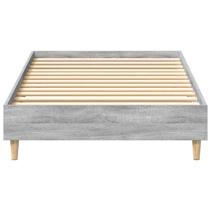 Bed Frame No Mattress Grey Sonoma 75x190 cm Small Single Engineered Wood