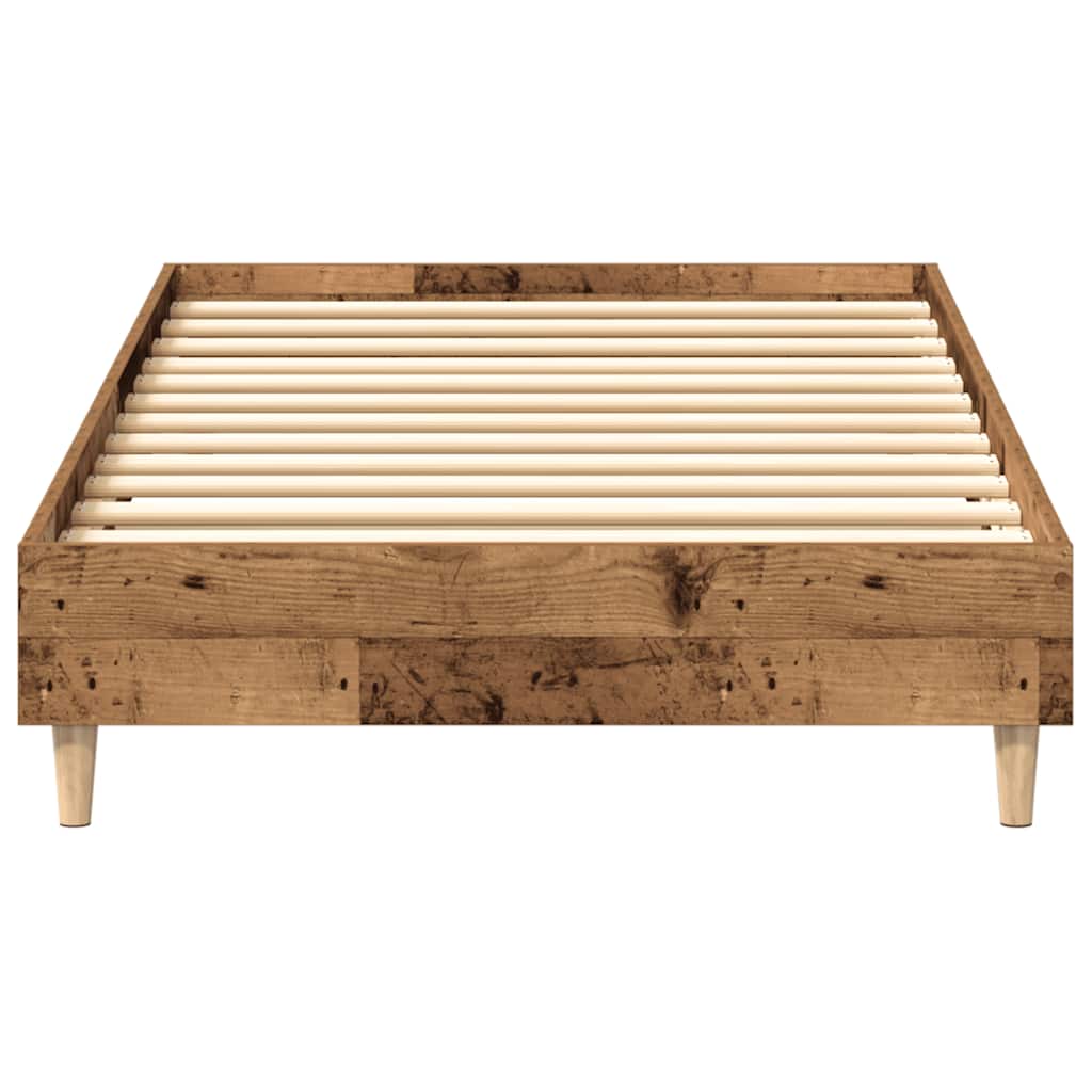 Bed Frame No Mattress Old Wood 75x190 cm Small Single Engineered Wood