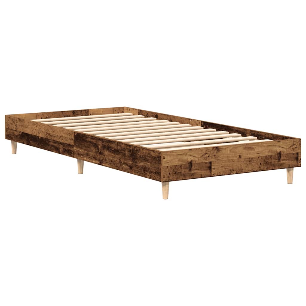 Bed Frame No Mattress Old Wood 75x190 cm Small Single Engineered Wood