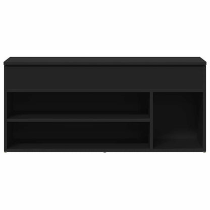 Shoe Bench Black 102x30.5x45 cm Engineered Wood