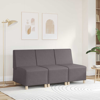 Modular Sofa Unit Armless Grey 55 x 74 x 82 cm Faux Leather