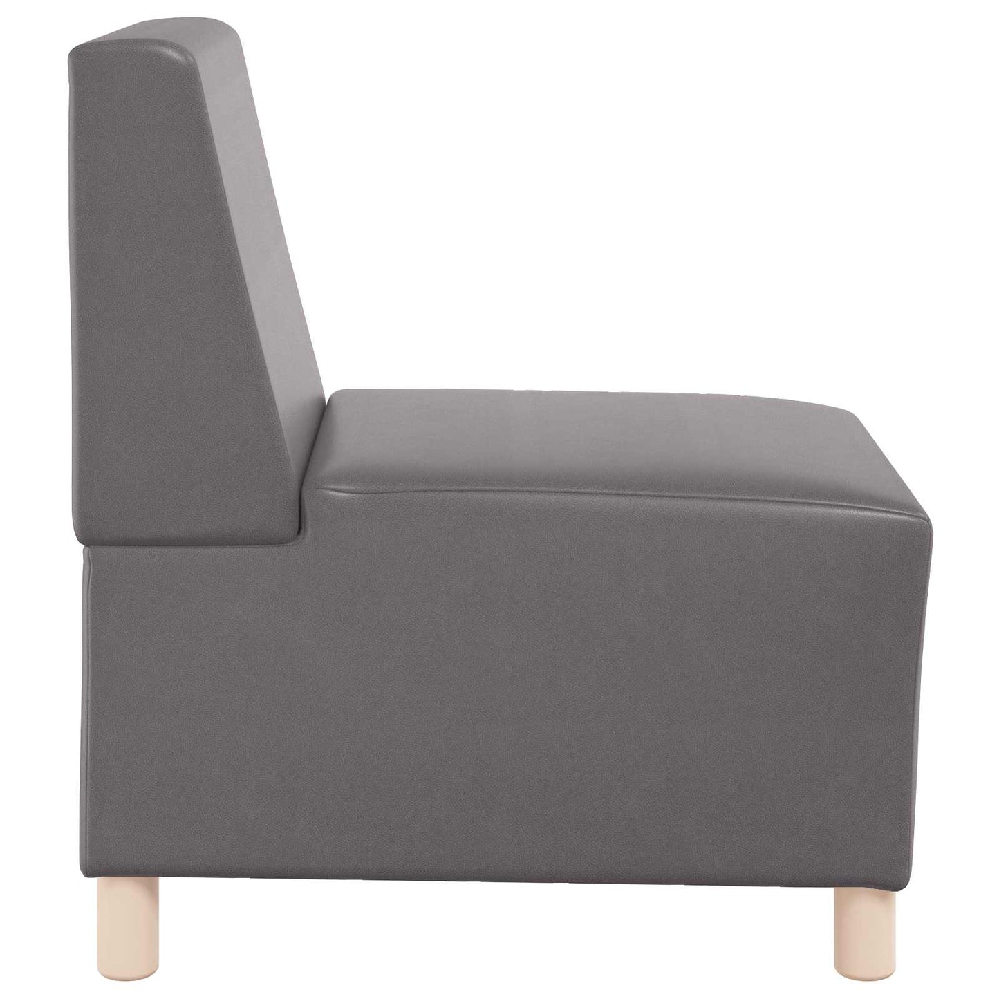 Modular Sofa Unit Armless Grey 55 x 74 x 82 cm Faux Leather