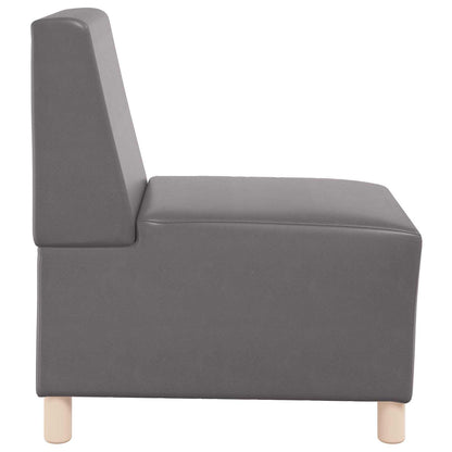 Modular Sofa Unit Armless Grey 55 x 74 x 82 cm Faux Leather