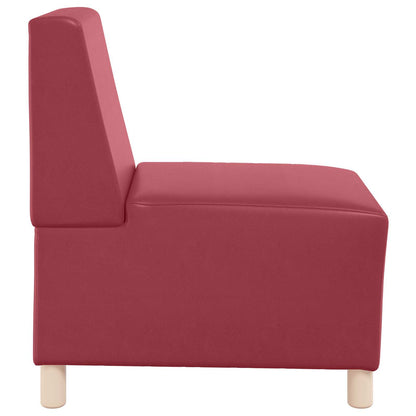 Modular Sofa Unit Armless Wine Red 55 x 74 x 82 cm Faux Leather