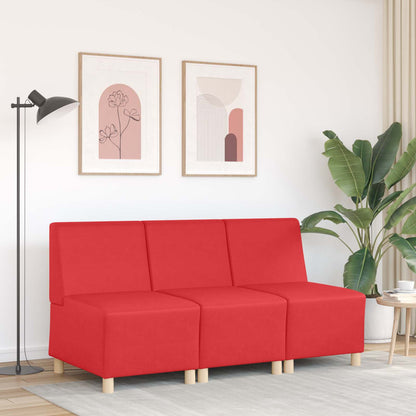 Modular Sofa Unit Armless Red 55 x 74 x 82 cm Faux Leather