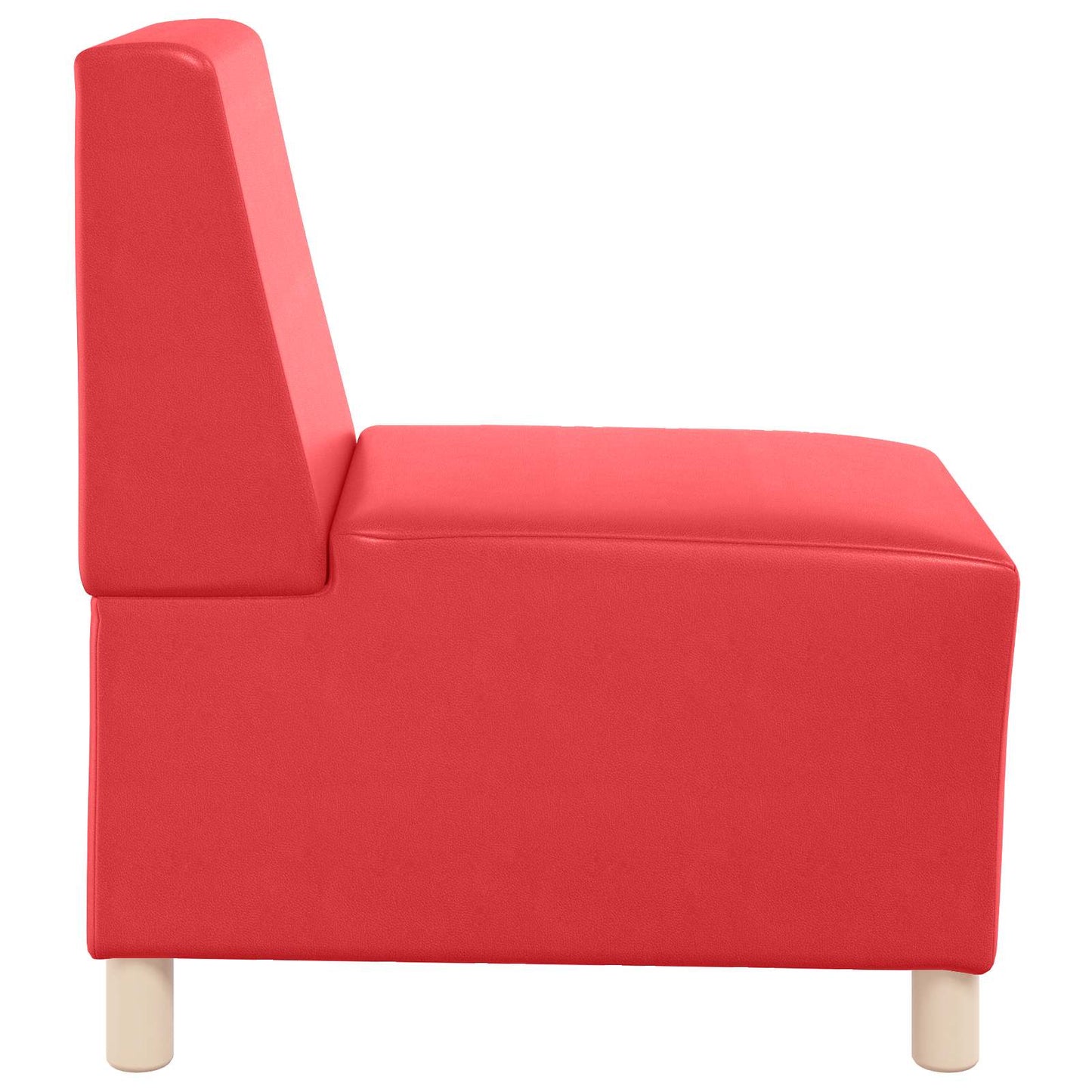 Modular Sofa Unit Armless Red 55 x 74 x 82 cm Faux Leather