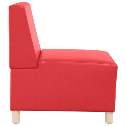 Modular Sofa Unit Armless Red 55 x 74 x 82 cm Faux Leather