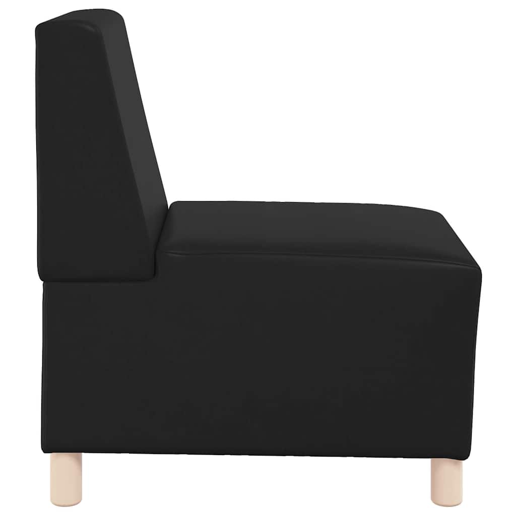 Modular Sofa Unit Armless Black 55 x 74 x 82 cm Faux Leather