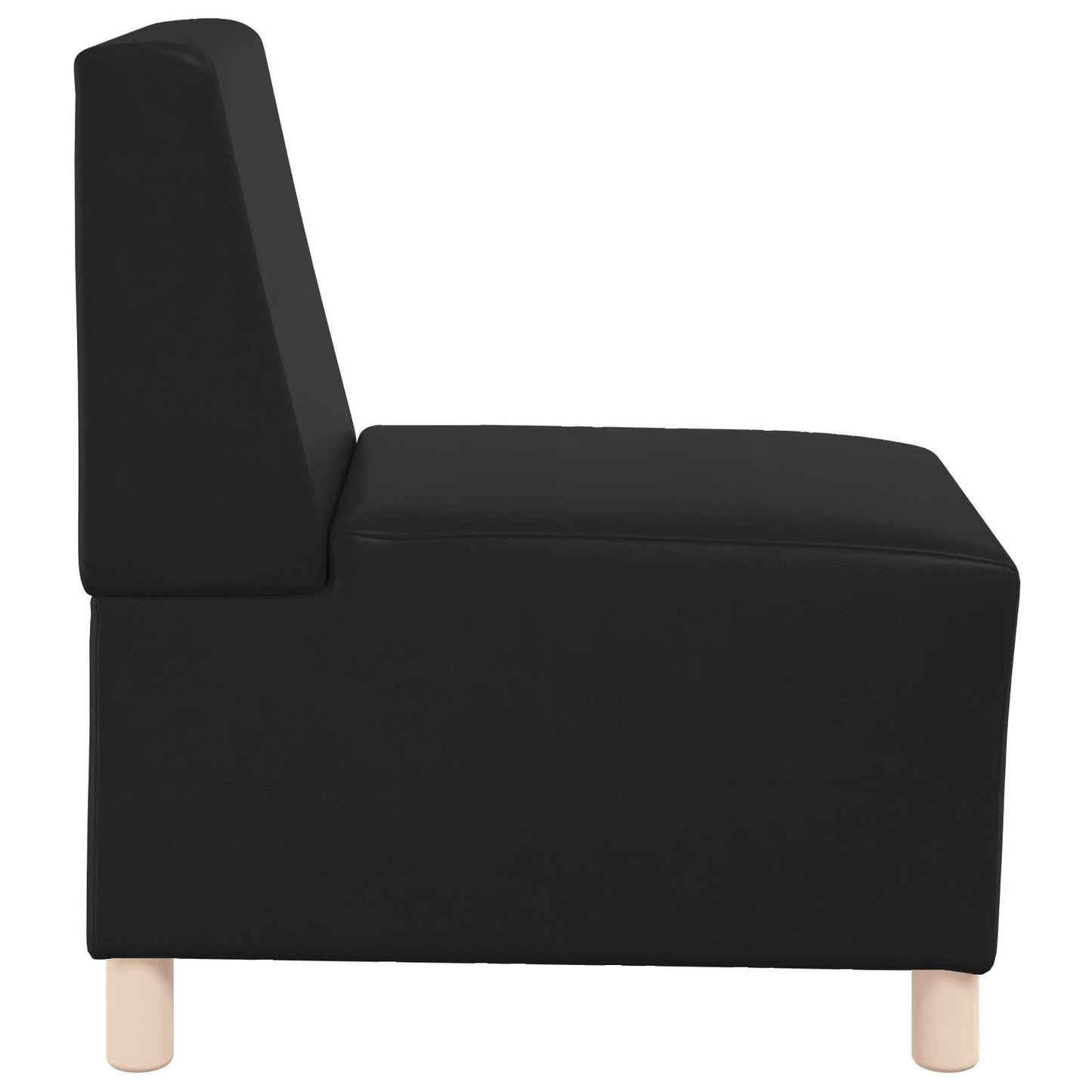 Modular Sofa Unit Armless Black 55 x 74 x 82 cm Faux Leather
