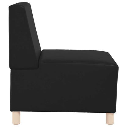 Modular Sofa Unit Armless Black 55 x 74 x 82 cm Faux Leather